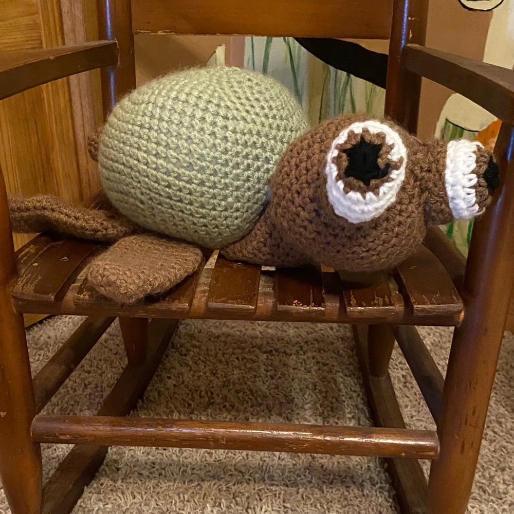 Handcrafted Crochet Turtle Decor - Green and Brown